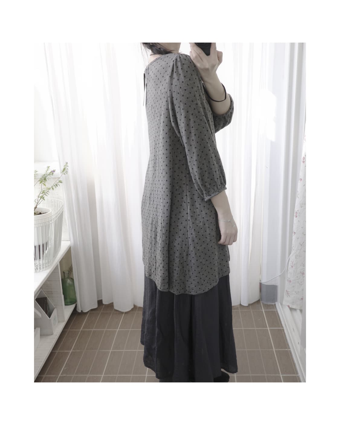 Dot grey lace ops 상품이미지5