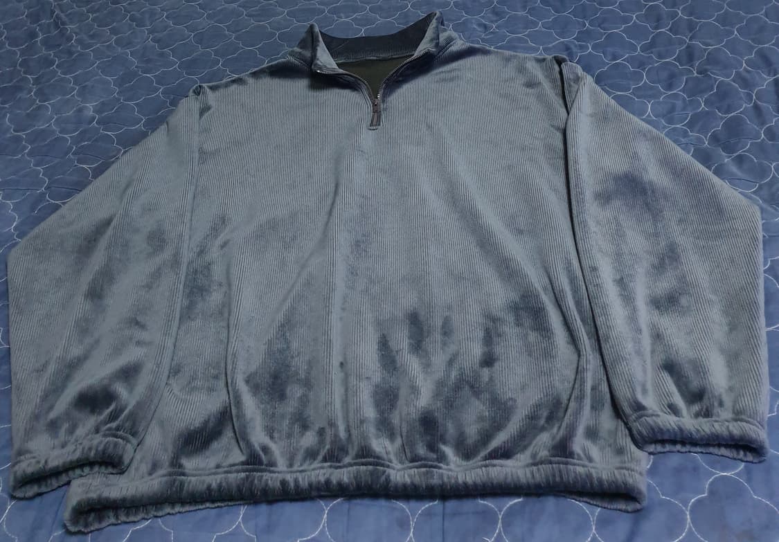 코듀로이 벨벳 반짚업 자켓 네이비 (XL) 상품이미지1