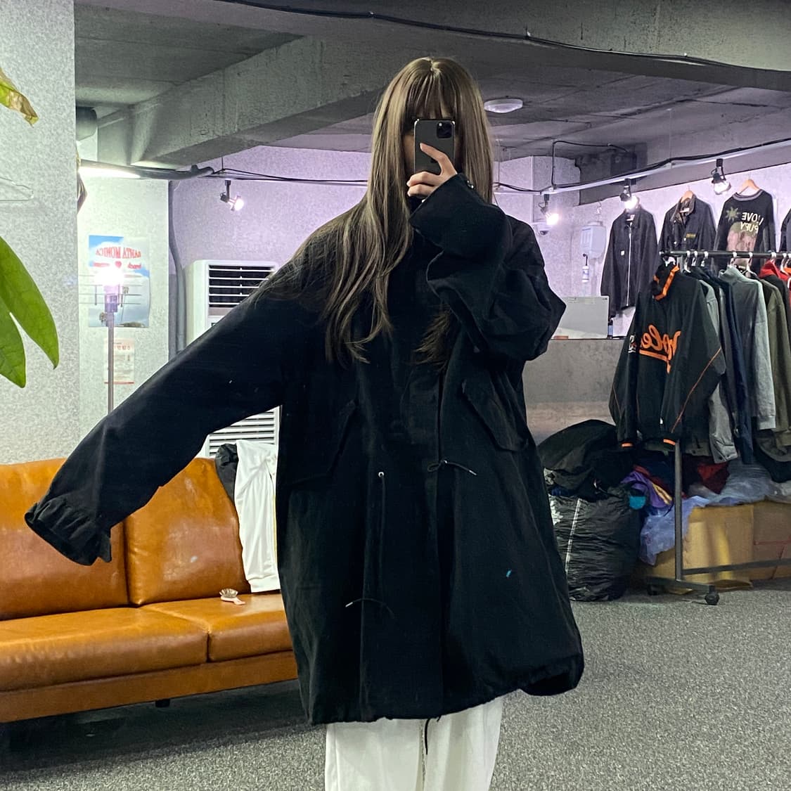 라퍼지 스토어 피시테일 블랙 롱 코튼 자켓 B2559 상품이미지2