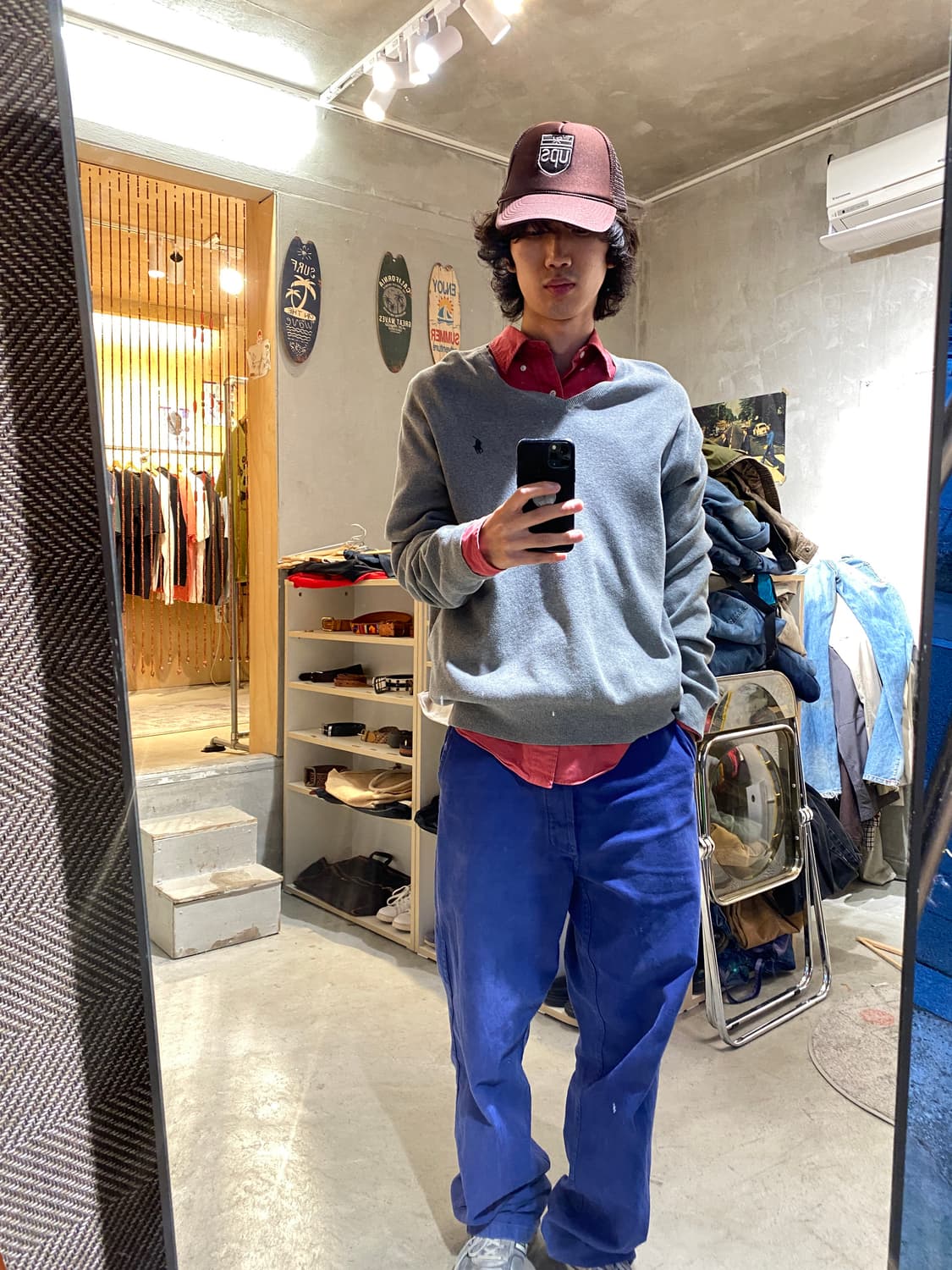 90s 폴로 브이넥 레이어드 니트 상품이미지1