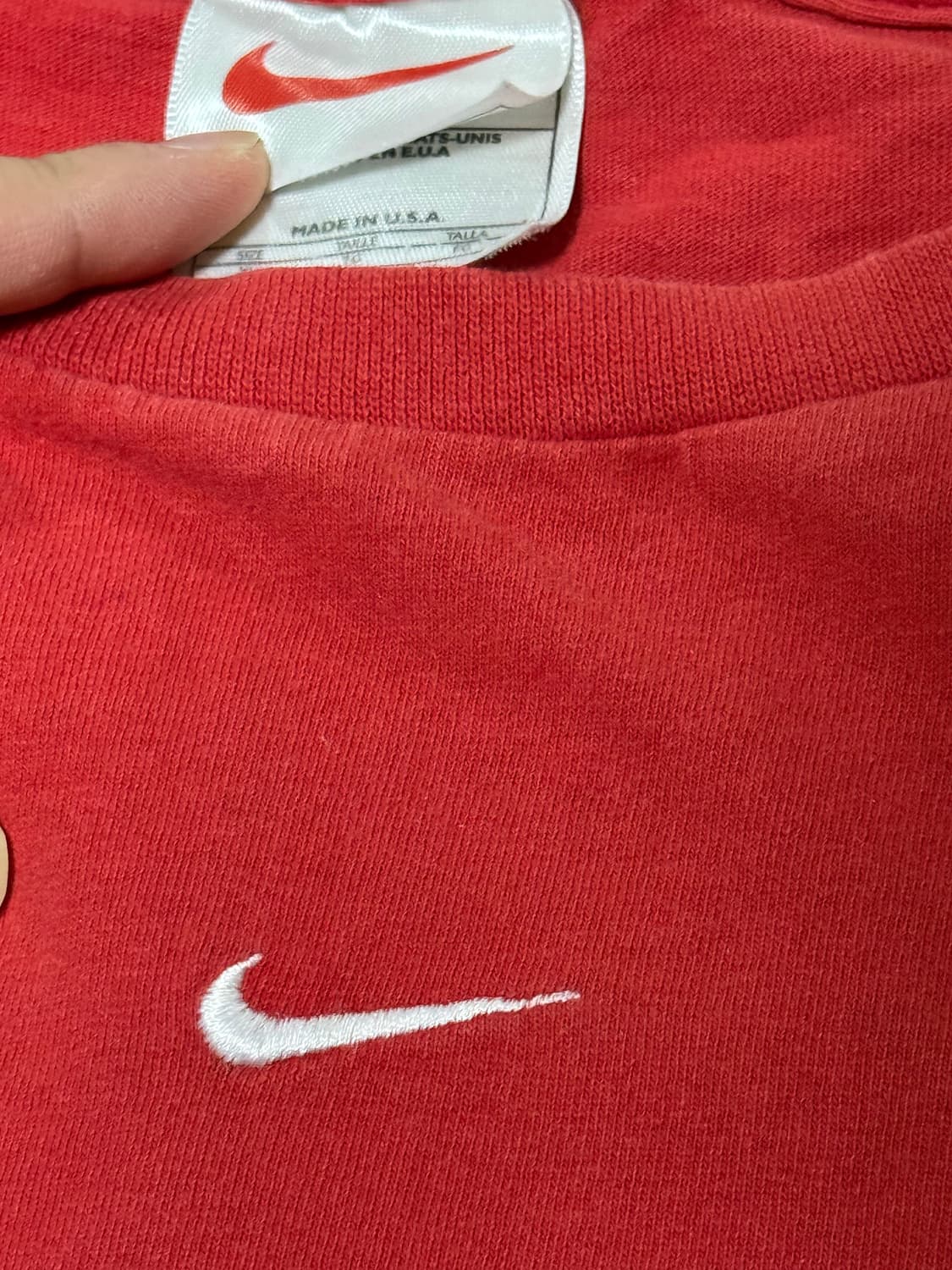 나이키 90s-00s 센터 스우시 롱슬리브 오리지널 흰택 XL 상품이미지3
