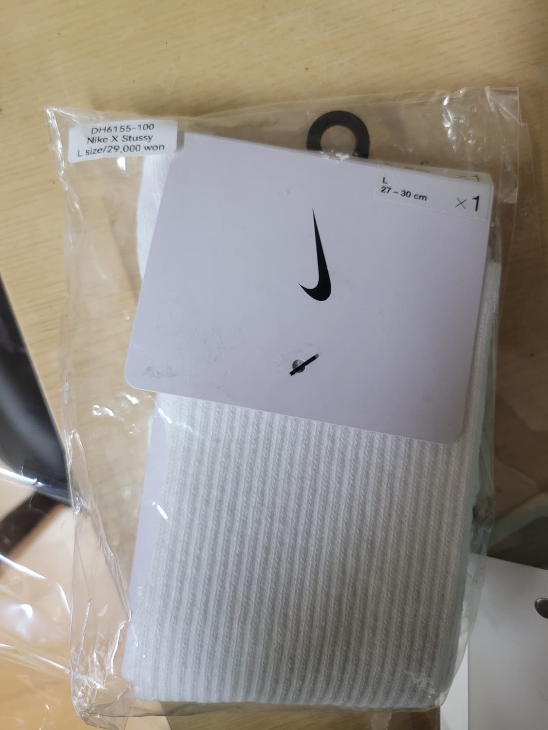 나이키 x 스투시 NRG 크루 삭스 화이트 블랙 사이즈 L 상품이미지1