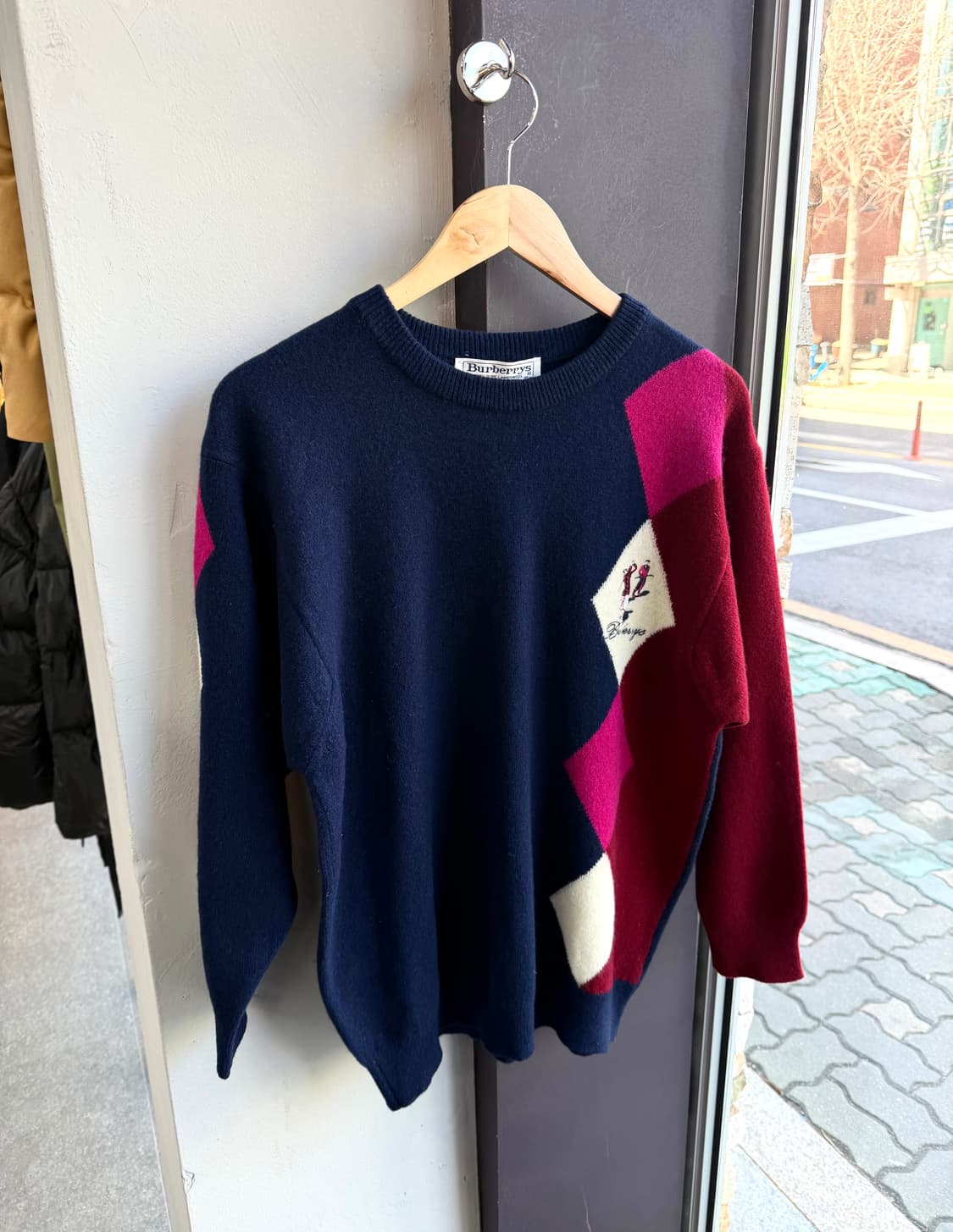 100/ 버버리 아카이브 버진울 아가일 니트 스웨터 상품이미지2