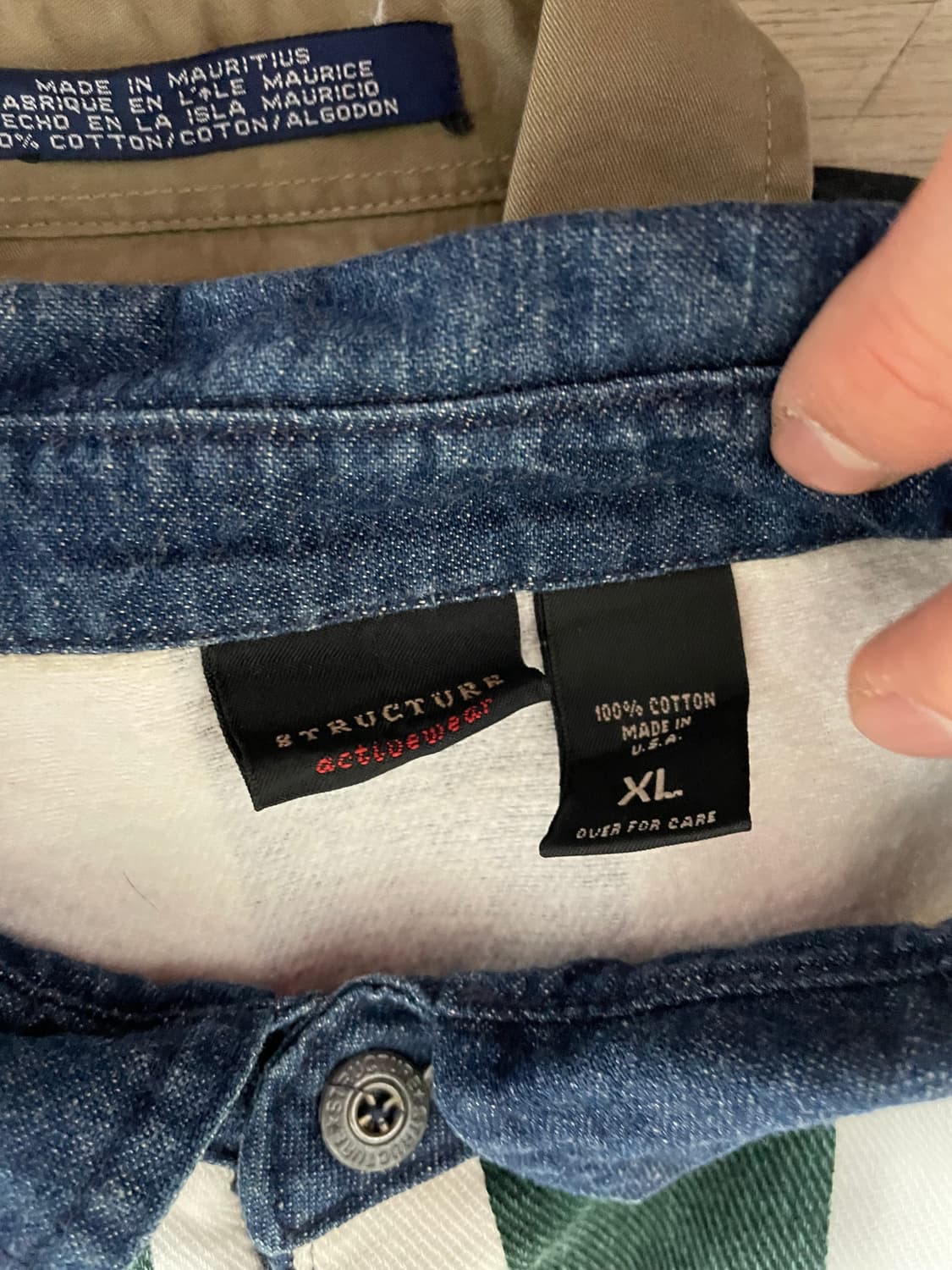 아메리칸 빈티지 3색 스트라이프 카라티 상품이미지3