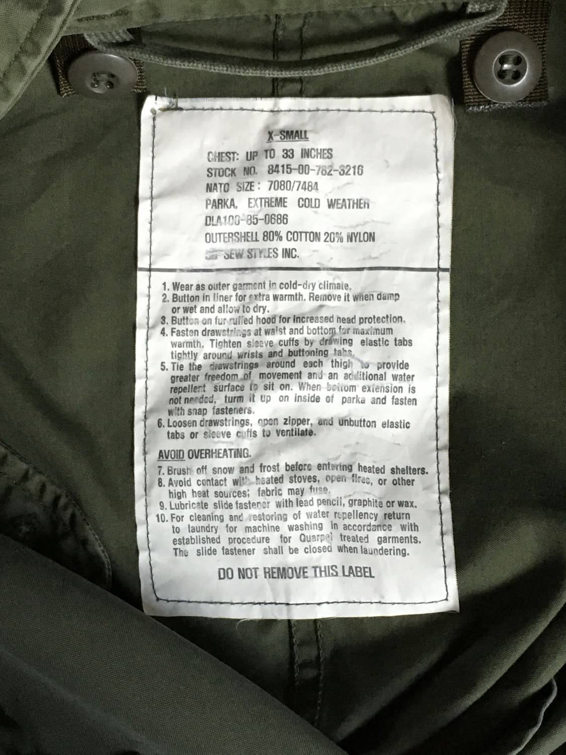 미군 M-65 피쉬테일 파카 XS 상품이미지9