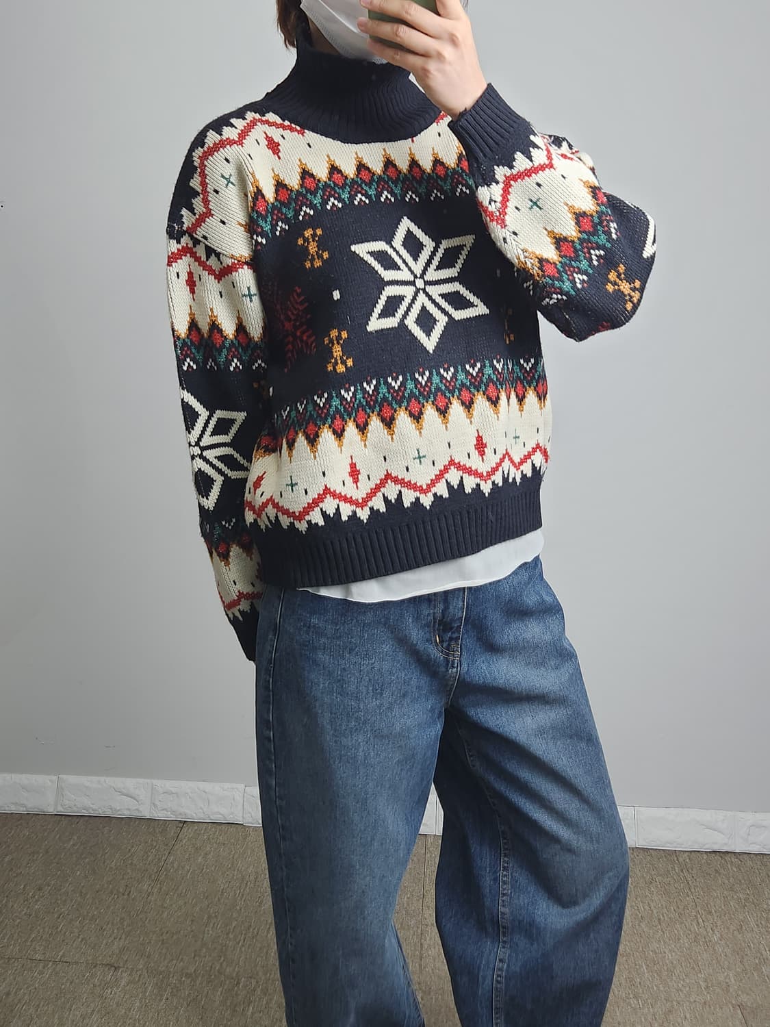 에스닉 눈꽃 니트 상품이미지2