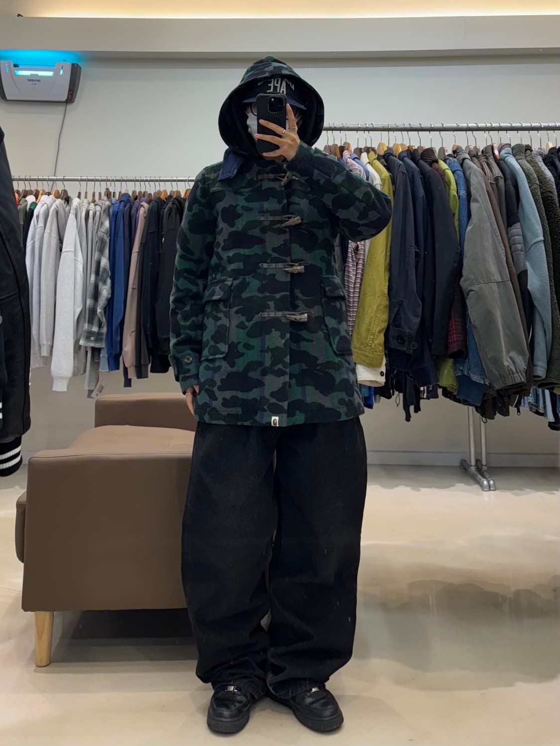 00s 베이프 녹계 더플 코트 상품이미지7