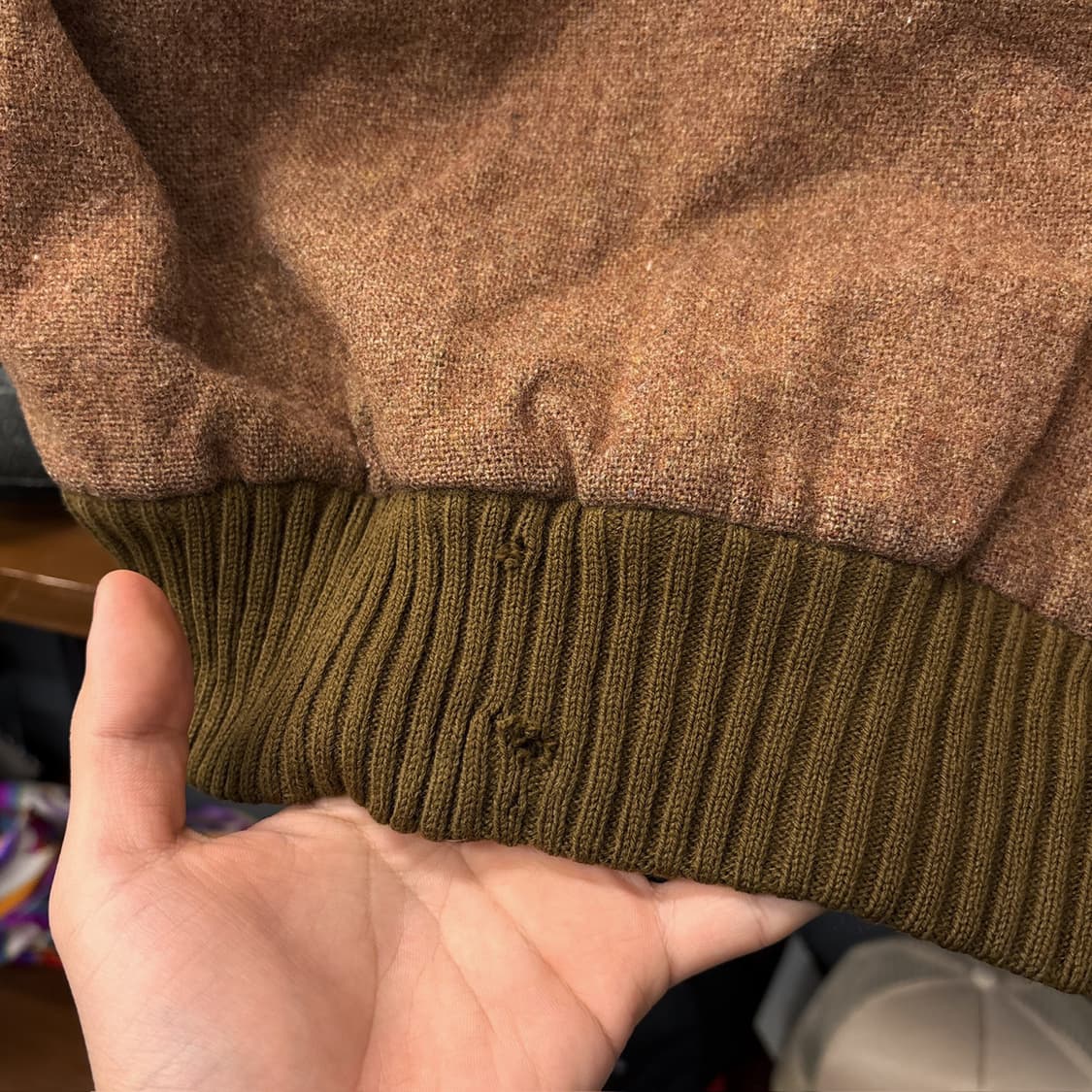 80s 말보로 레저웨어 발렌티노 생산 보카시 울 니트 블루종 N1144 상품이미지8