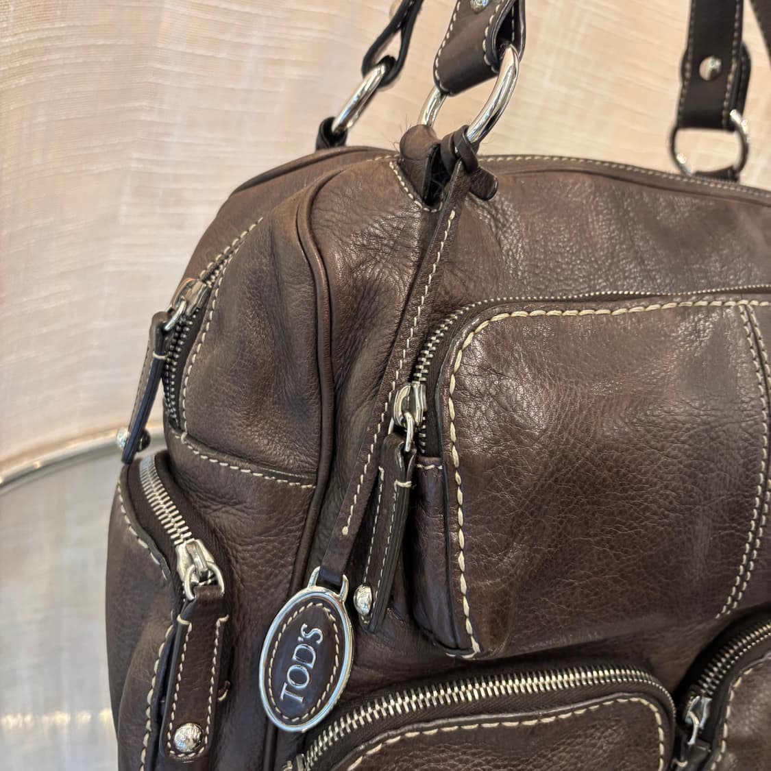 정품 토즈 레더 스티치 토트백     상품이미지7