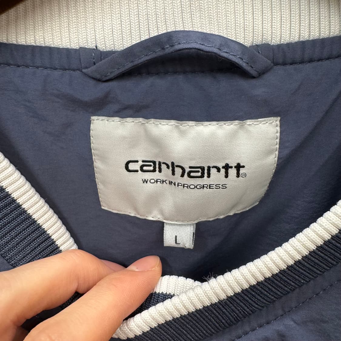 칼하트 윕 웜업 스트라이프 시보리 포인트 루즈핏 네이비 상품이미지5