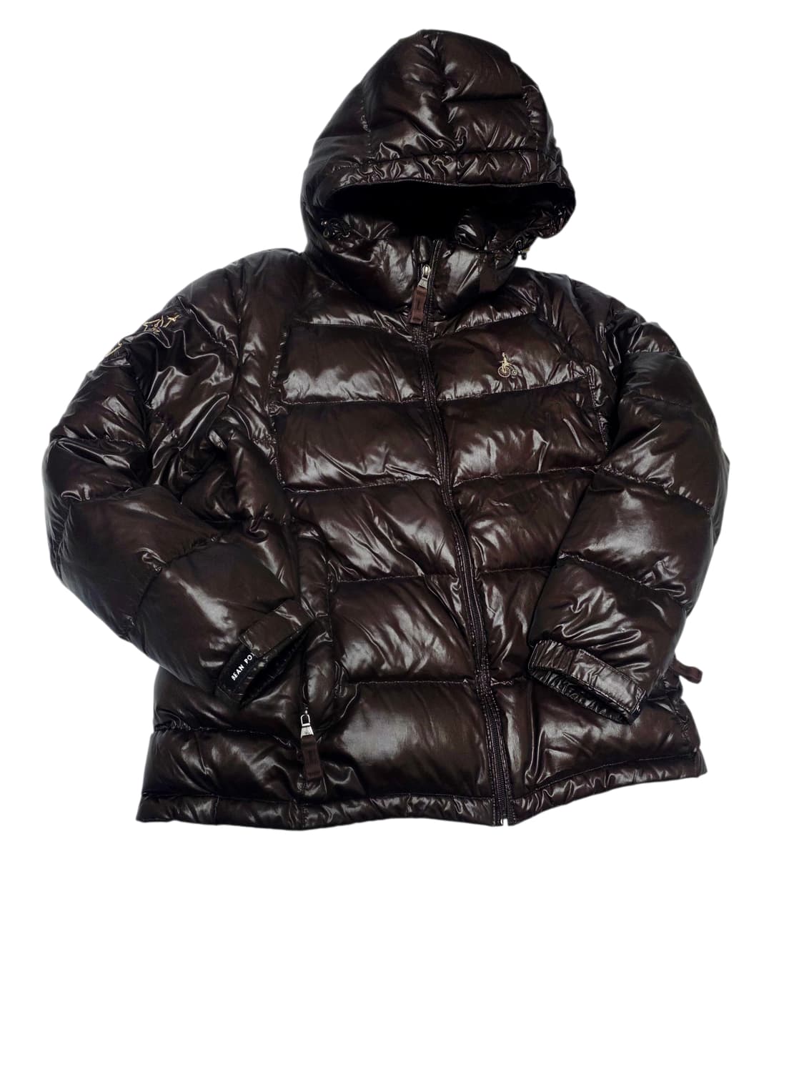 빈폴 희귀 초코브라운 유광 탕후루 덕다운 후드 패딩 실측100 상품이미지1