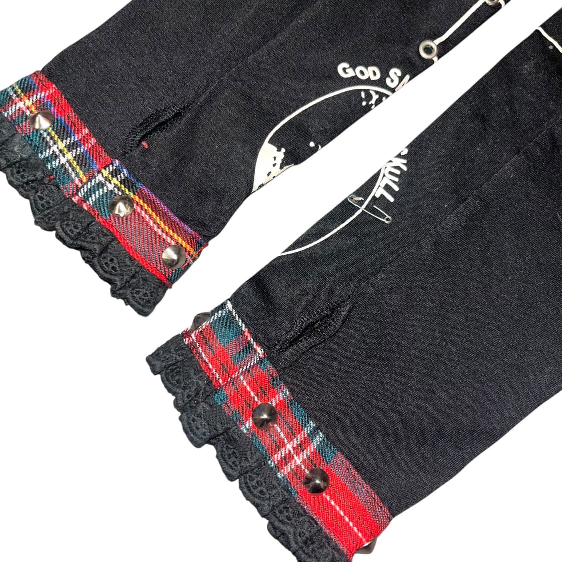 해골 패치 스터드 체인 핸드워머 펑크y2k 상품이미지5