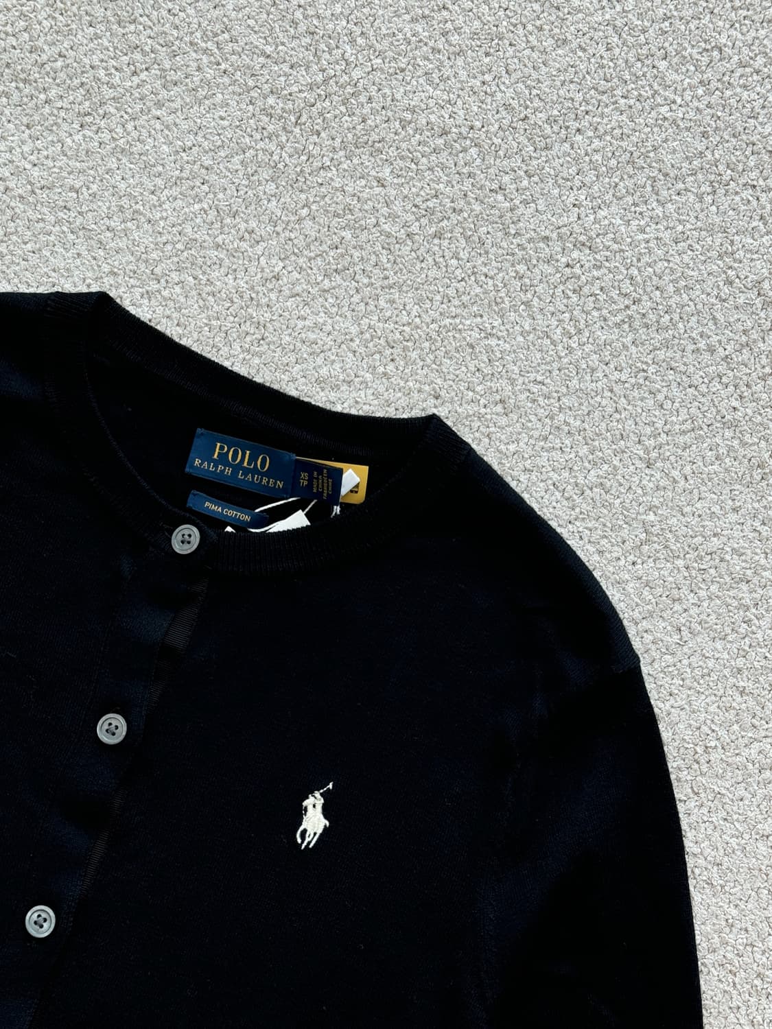 (새상품/정품) 폴로랄프로렌 피마코튼 가디건(블랙) 상품이미지3