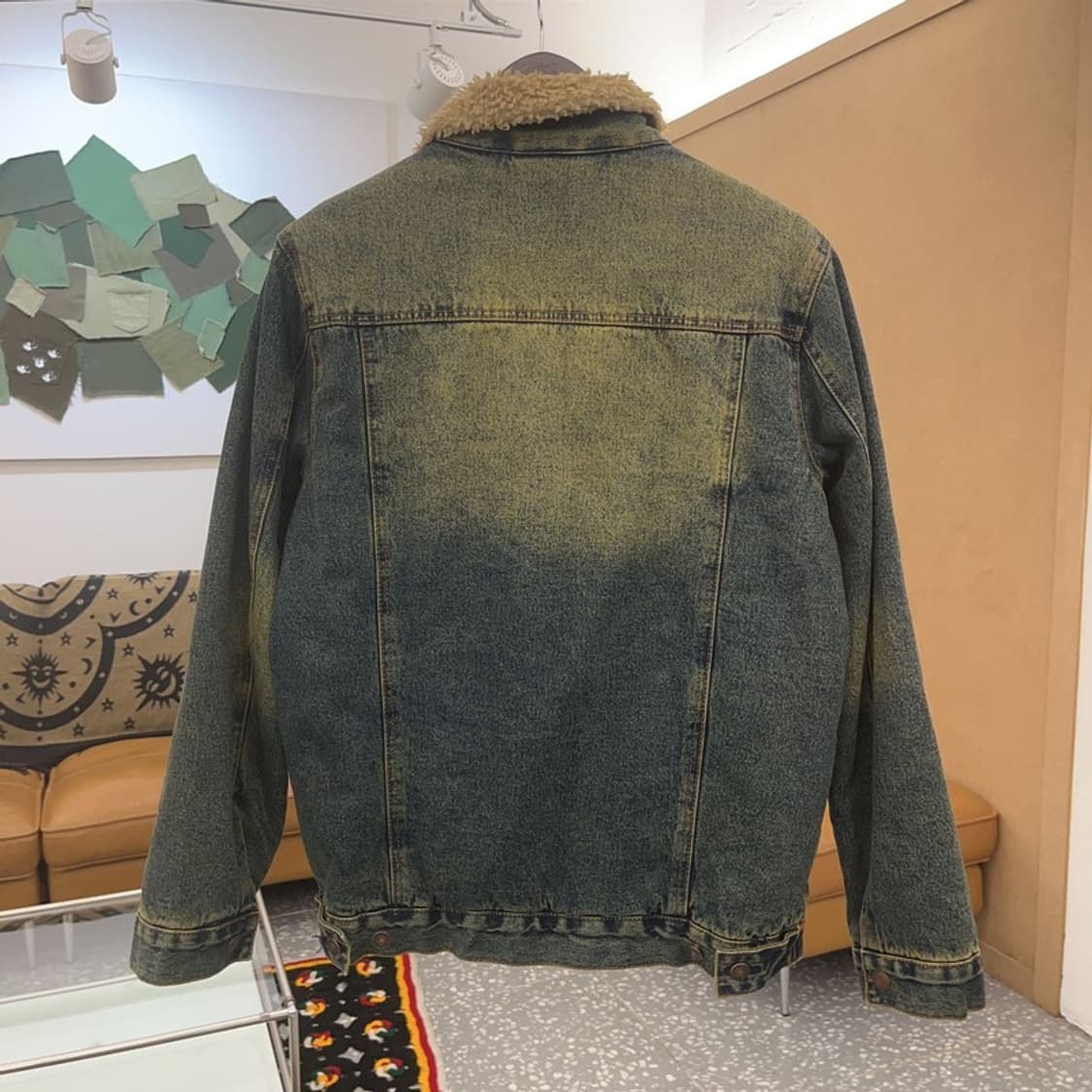 아베크롬비 빈티지 디스트로이드 워싱 양털 데님 자켓 M C07497 상품이미지4