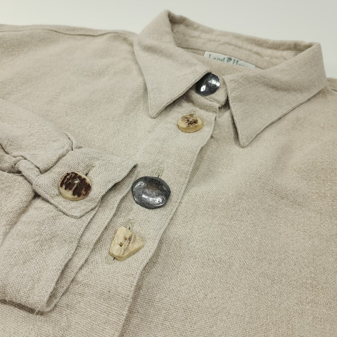 CL667 L 란트하우스 90s 린넨 트라흐텐 바바리안 알펜 셔츠 상품이미지4