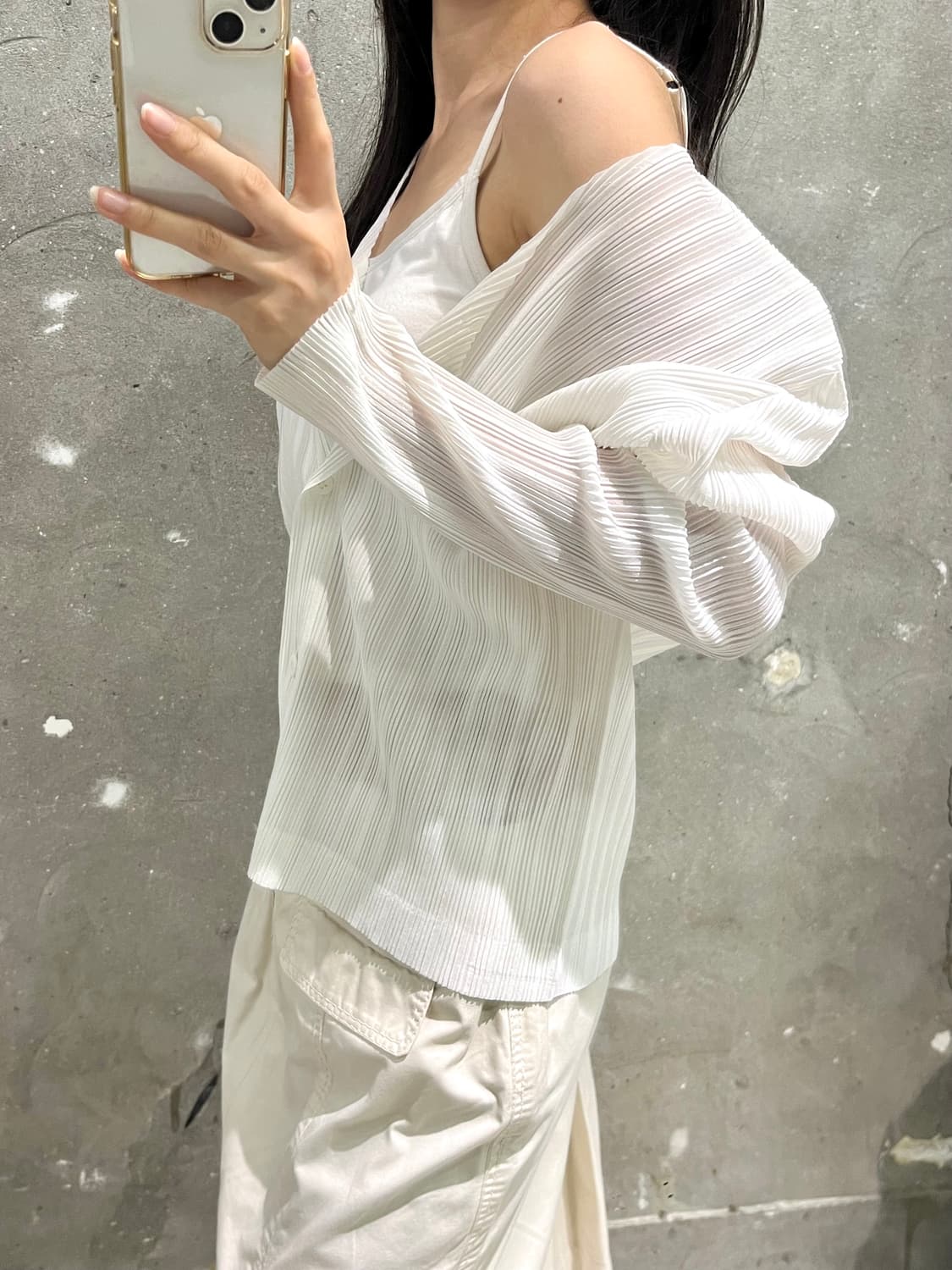 Pleats Please 플리츠플리즈 화이트 가디건 상품이미지2