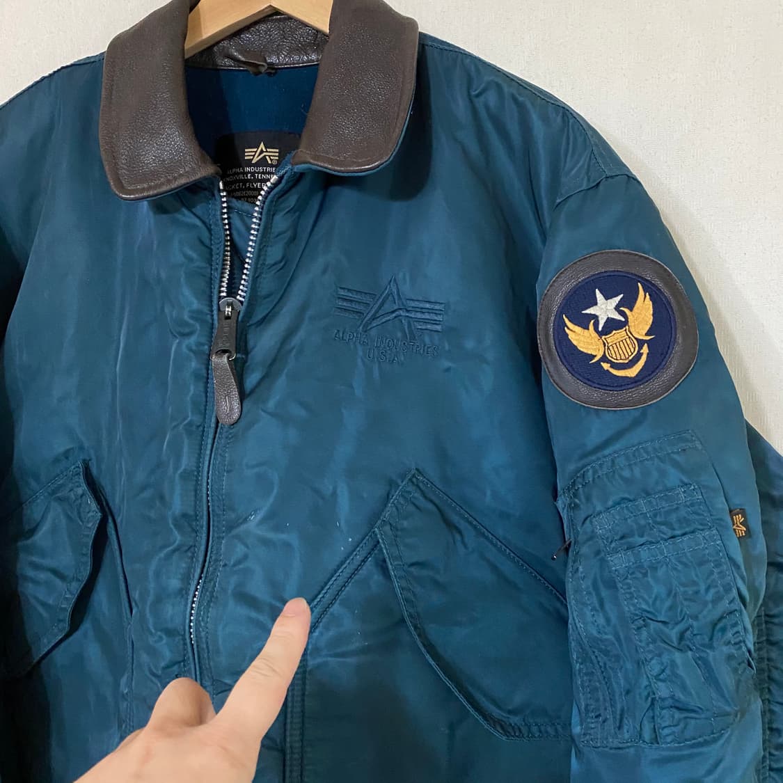 (L)알파인더스트리 cwp-45 가죽패치 자켓 상품이미지7