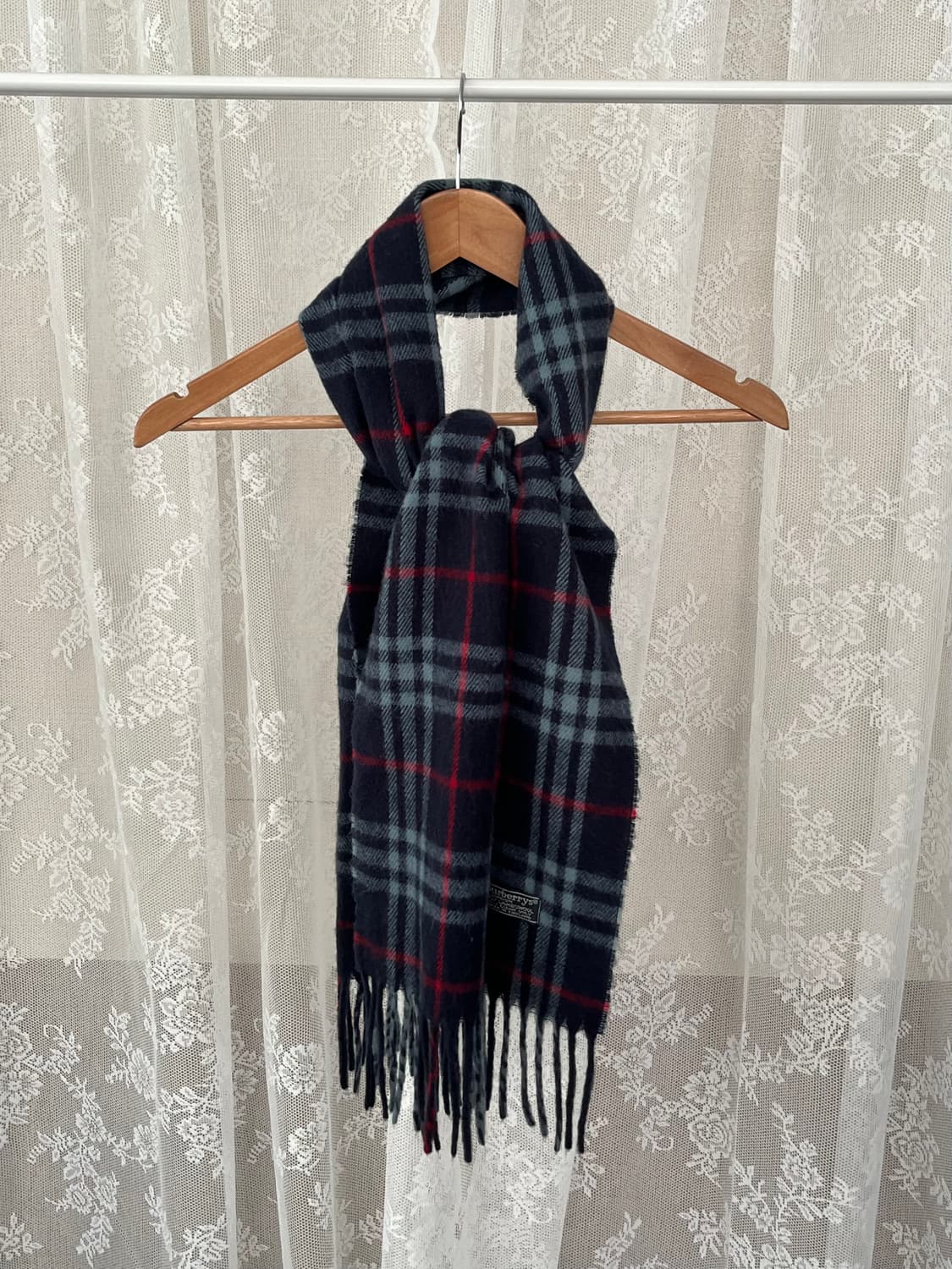 F) 버버리 빈티지 체크 램스울 머플러 네이비 상품이미지1