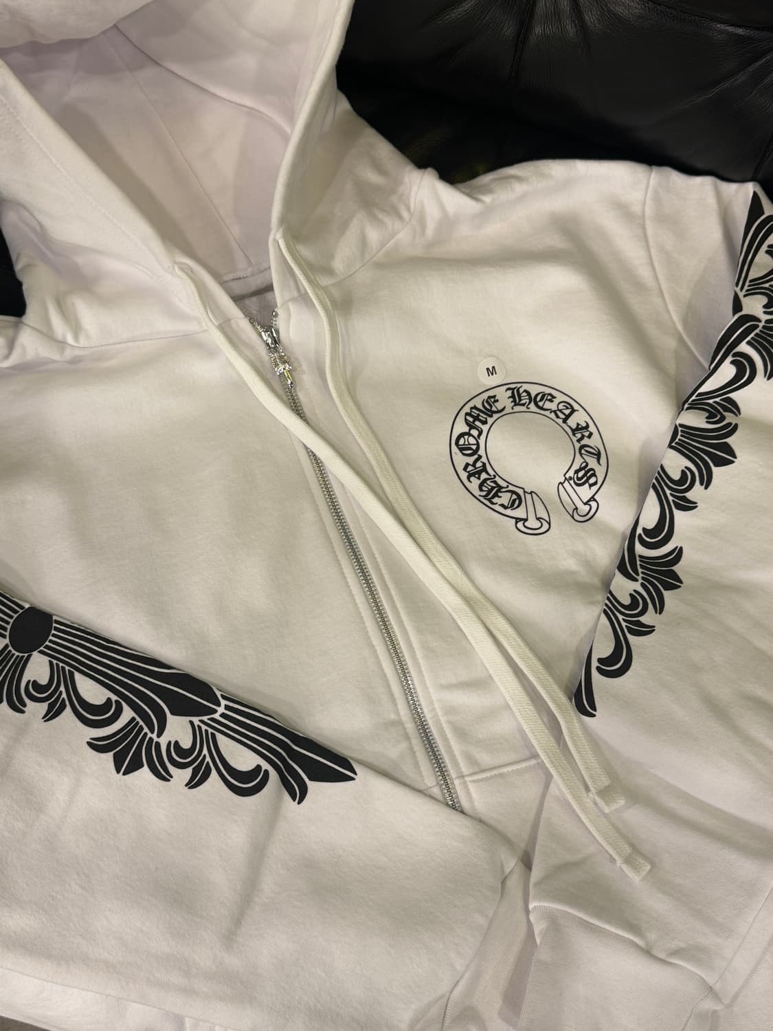 크롬하츠 홀스슈 플로랄 후드집업 화이트 M  상품이미지1