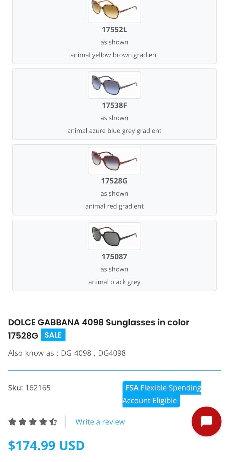 컨디션 최상 Dolce & Gabbana Red/Black DG 4098 상품이미지3