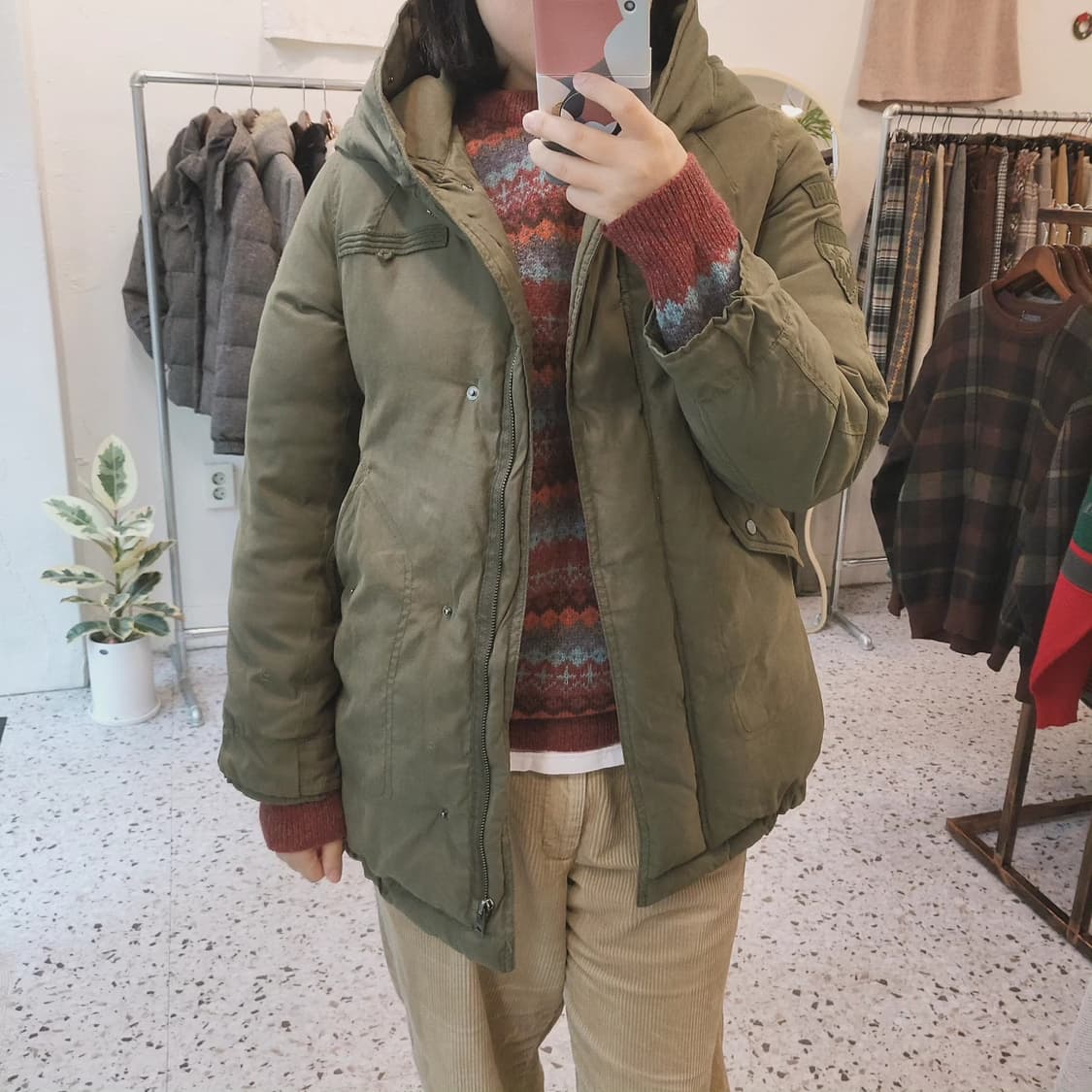 Vanake 여성 덕다운 야상 패딩점퍼 M 상품이미지9