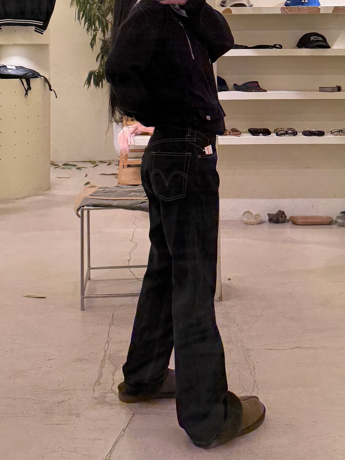 리바이스 블랙 스트레이트 데님 팬츠 U498 상품이미지2