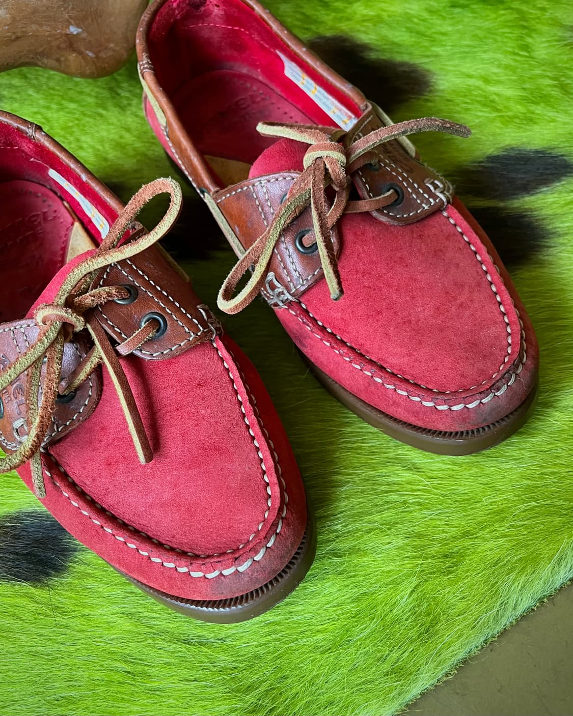 1980-90s CAMEL Boots Leather Boat Shoes 상품이미지3
