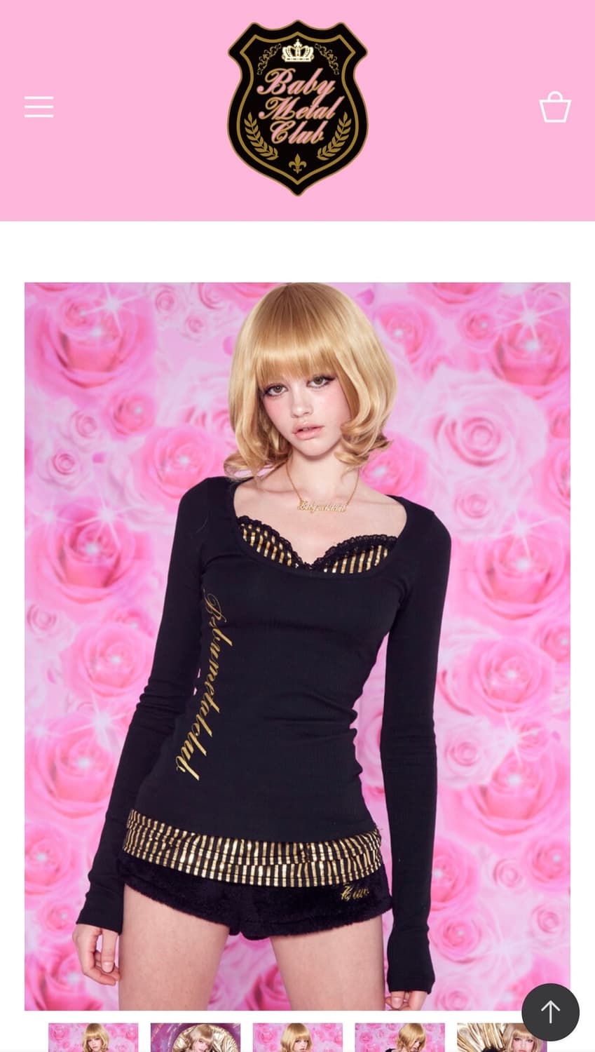 베이비메탈클럽 Disco frill top 블랙 롱슬리브탑 베메클 상품이미지1