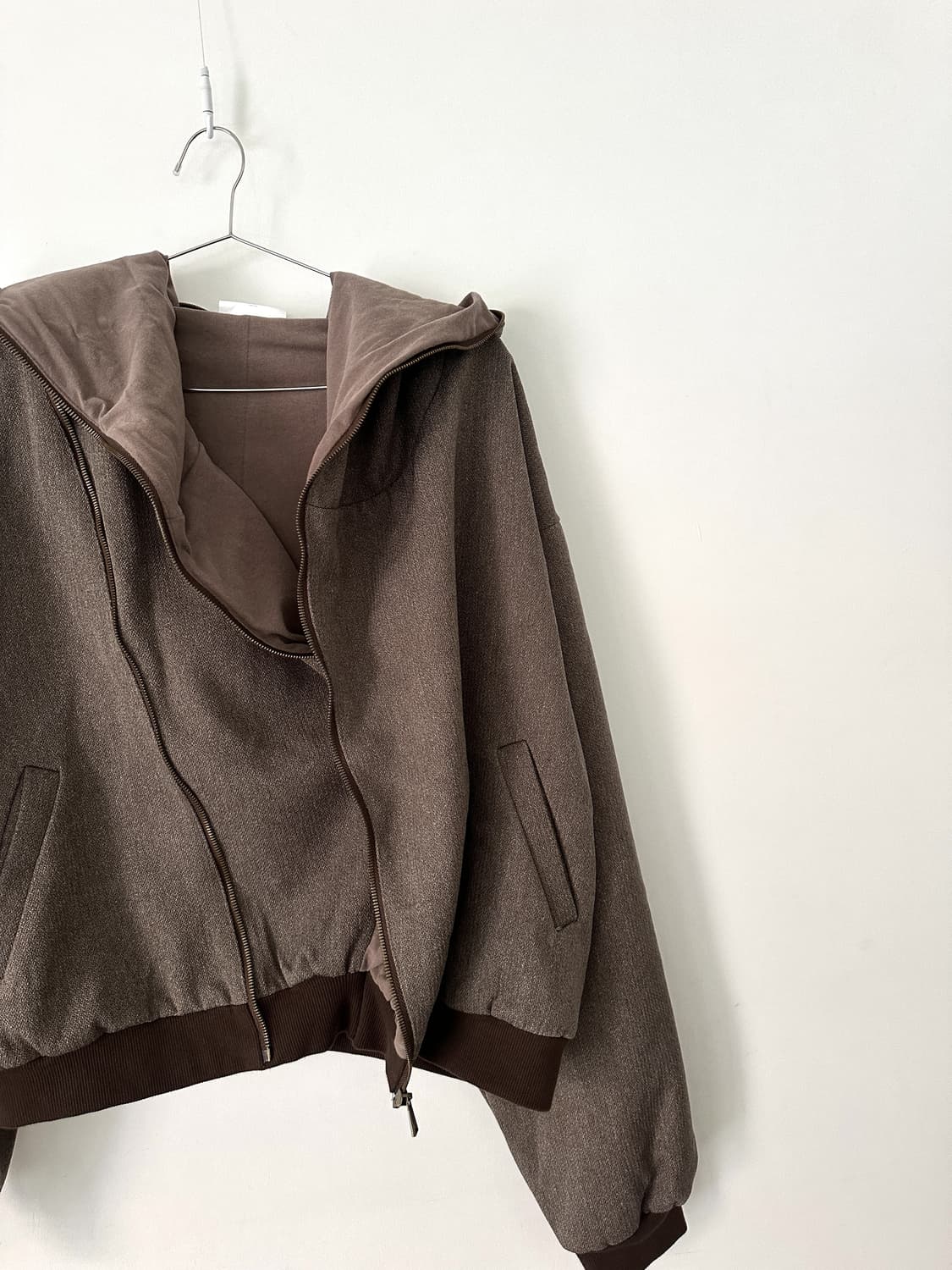 Multi way lining zip up jacket / brown 상품이미지9