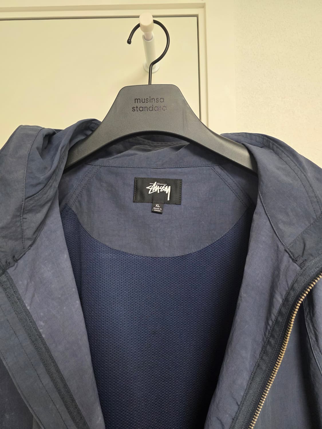 스투시 비치 쉘 바람막이 XL 네이비 상품이미지3