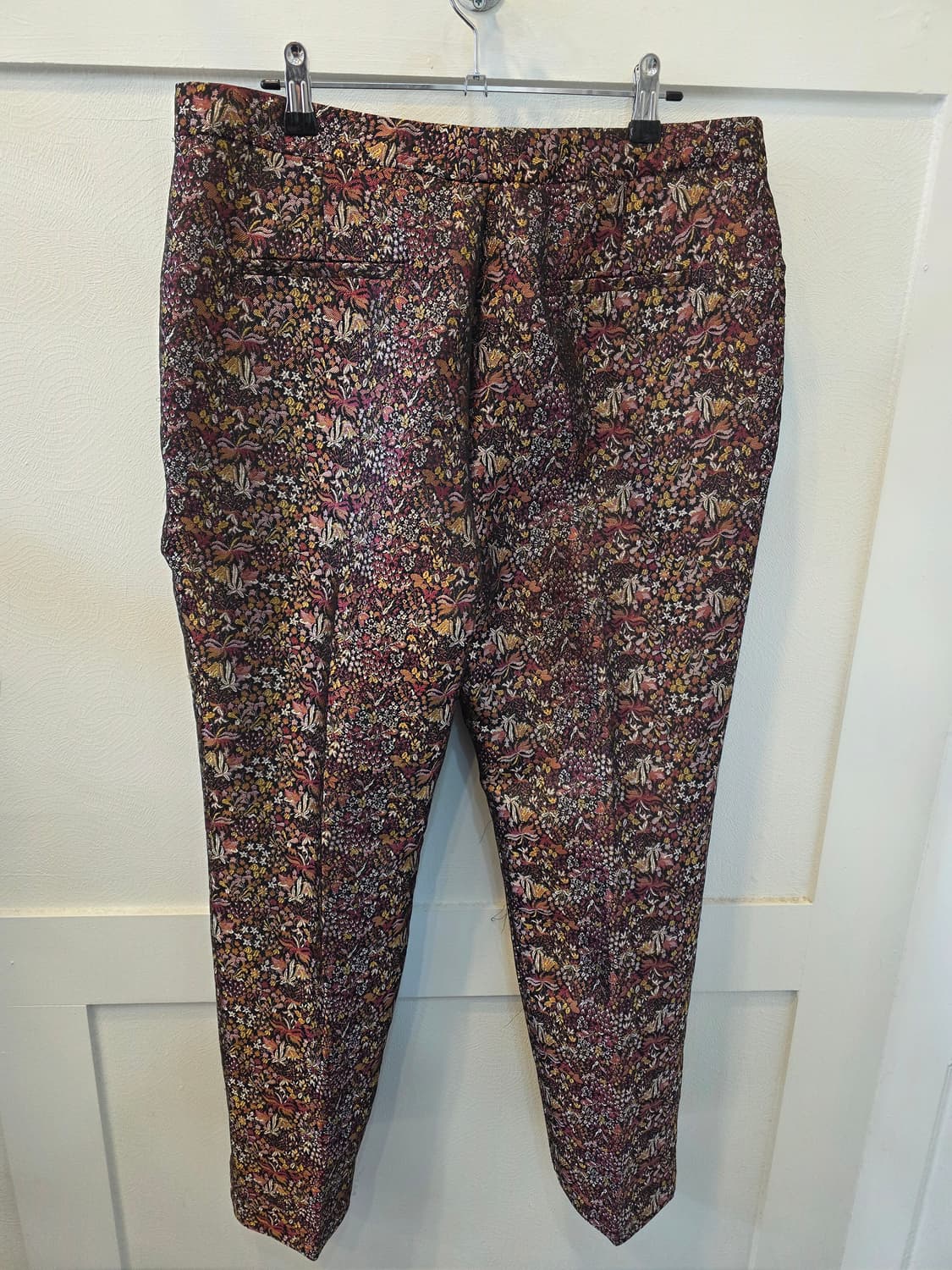 자라 메탈릭 플로럴 자가드 여성 바지 상품이미지3