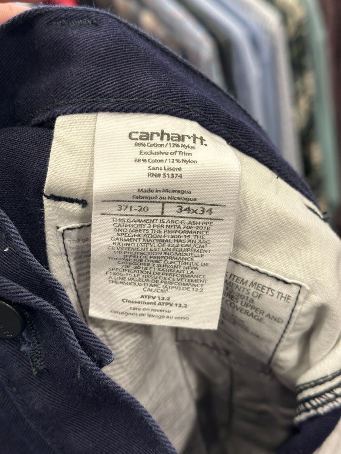 Carhartt FR 칼하트 FR 오리지널핏 워크팬츠 34x34 상품이미지4