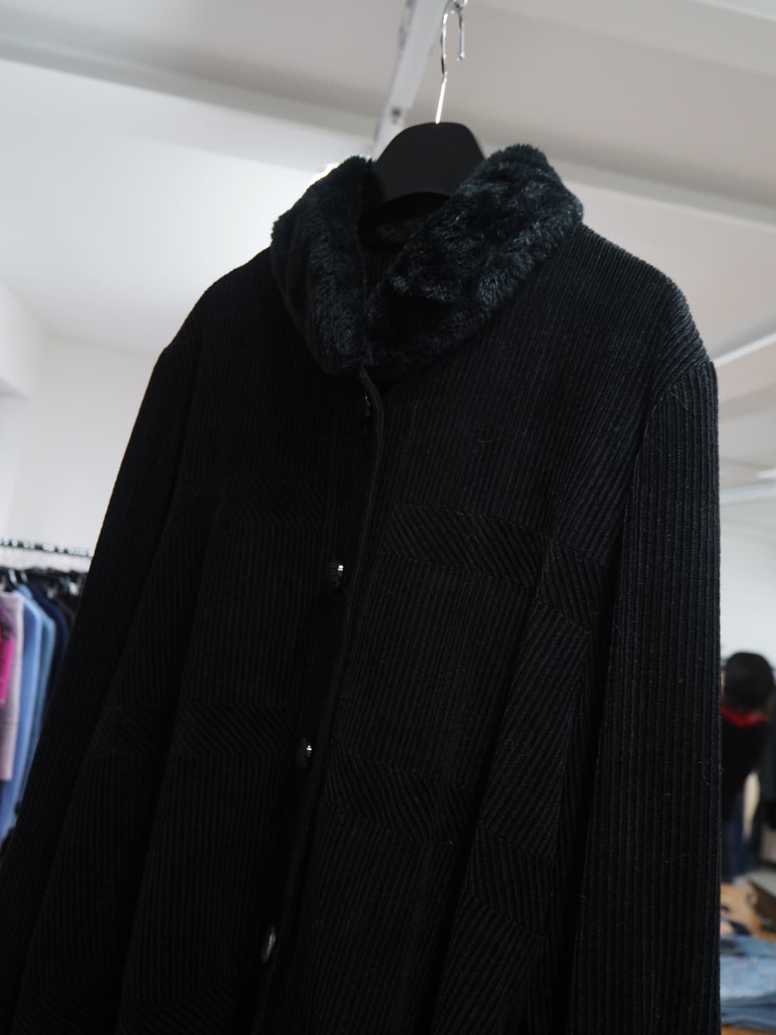 vintage fur trim corduroy coat  상품이미지2