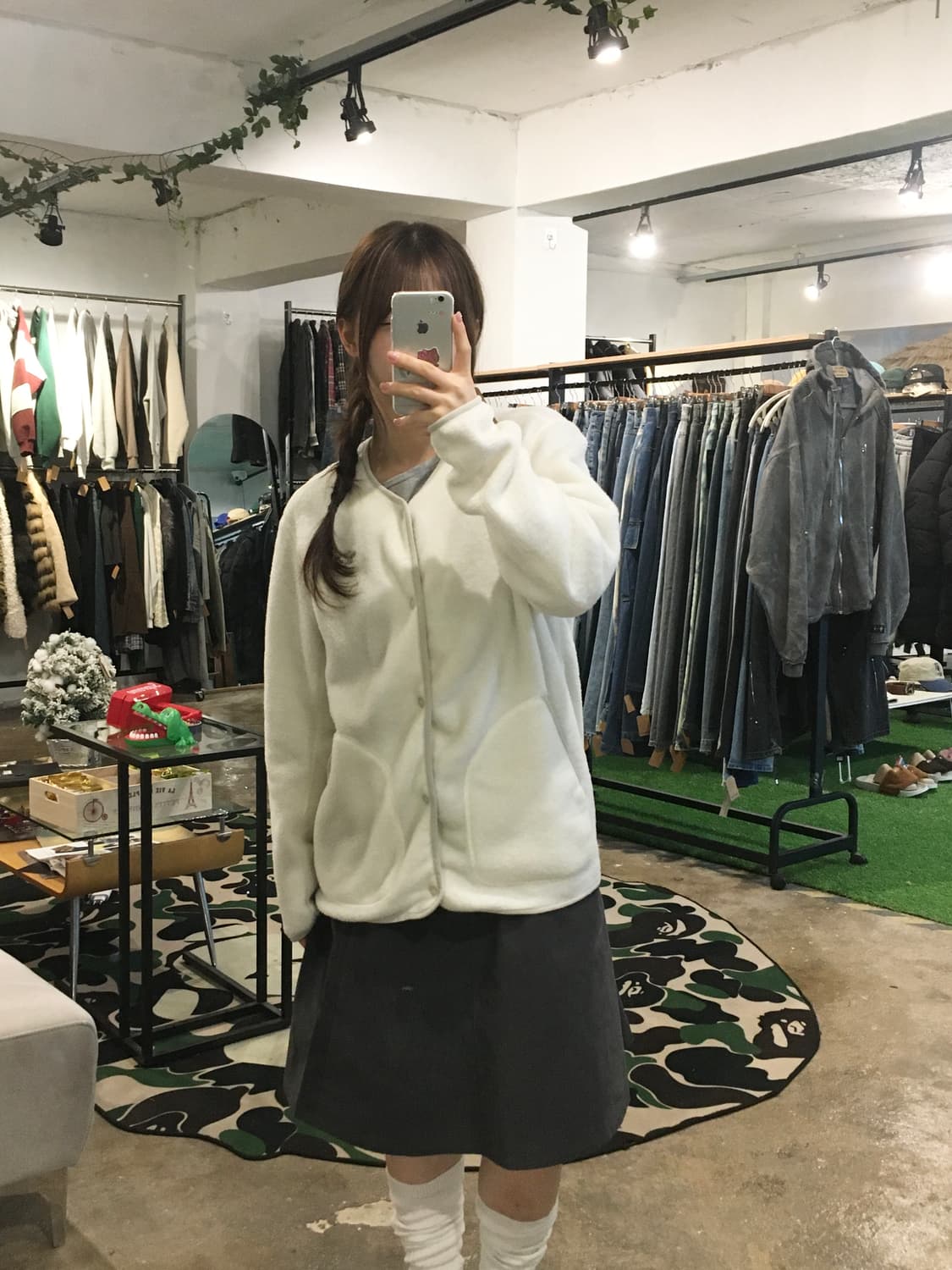 노스페이스 후리스 가디건 화이트 M 상품이미지3