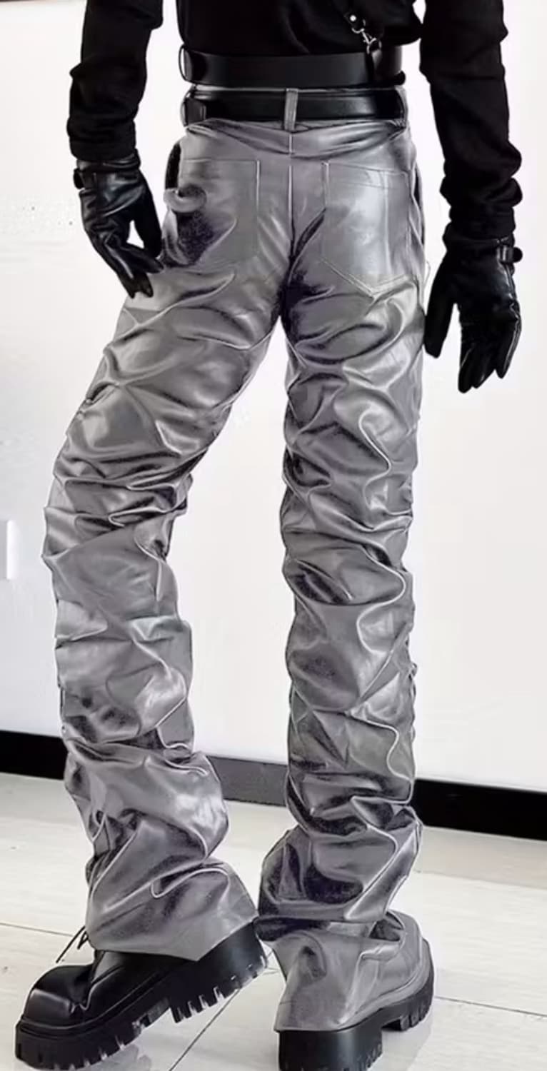 Faux Leather Pants Silver 상품이미지2