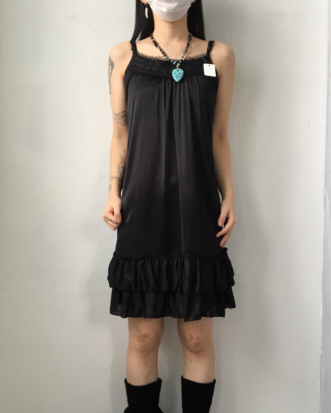 Lace point frill slip onepiece 상품이미지1