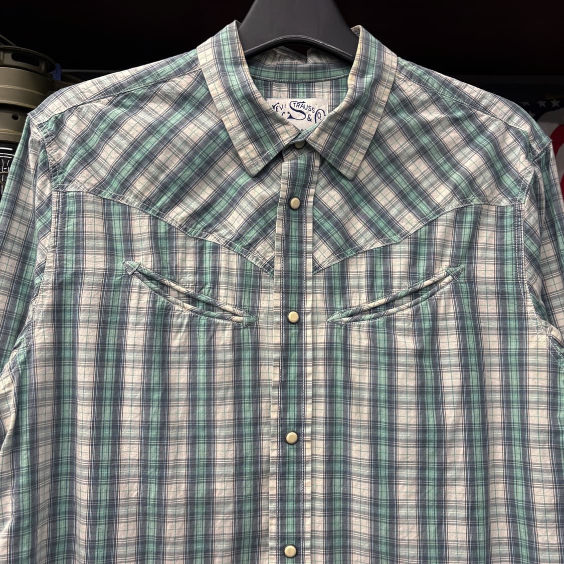 00s 리바이스 레트로 무드 플래드 체크 웨스턴셔츠 N597 상품이미지3