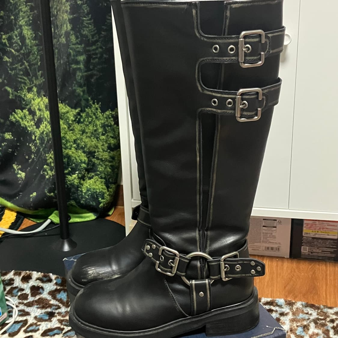 [230]블랙업 프콥 워싱 버클 레더 롱부츠 상품이미지4