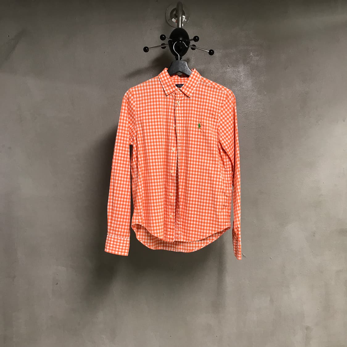 폴로 랄프로렌 깅엄 체크 셔츠 오렌지 M(W) 상품이미지1