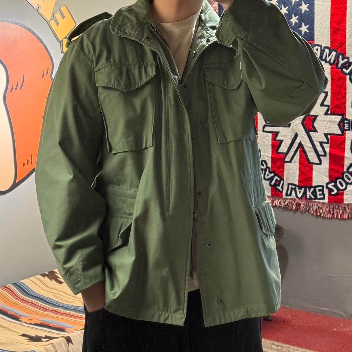 알파인더스트리 재팬 M65 필드자켓 카키 (XL) 상품이미지4