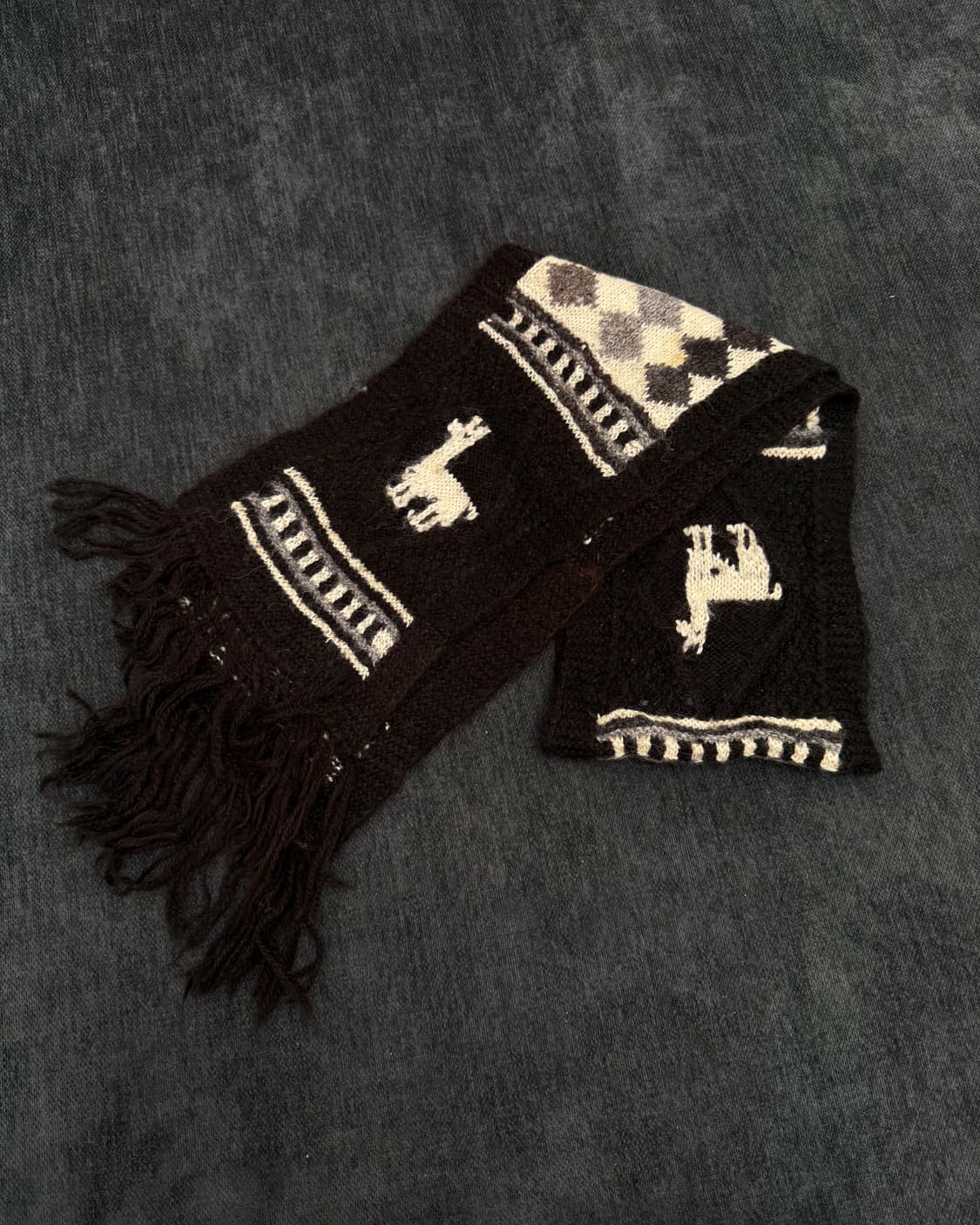 빈티지 알파카 패턴 머플러 상품이미지2