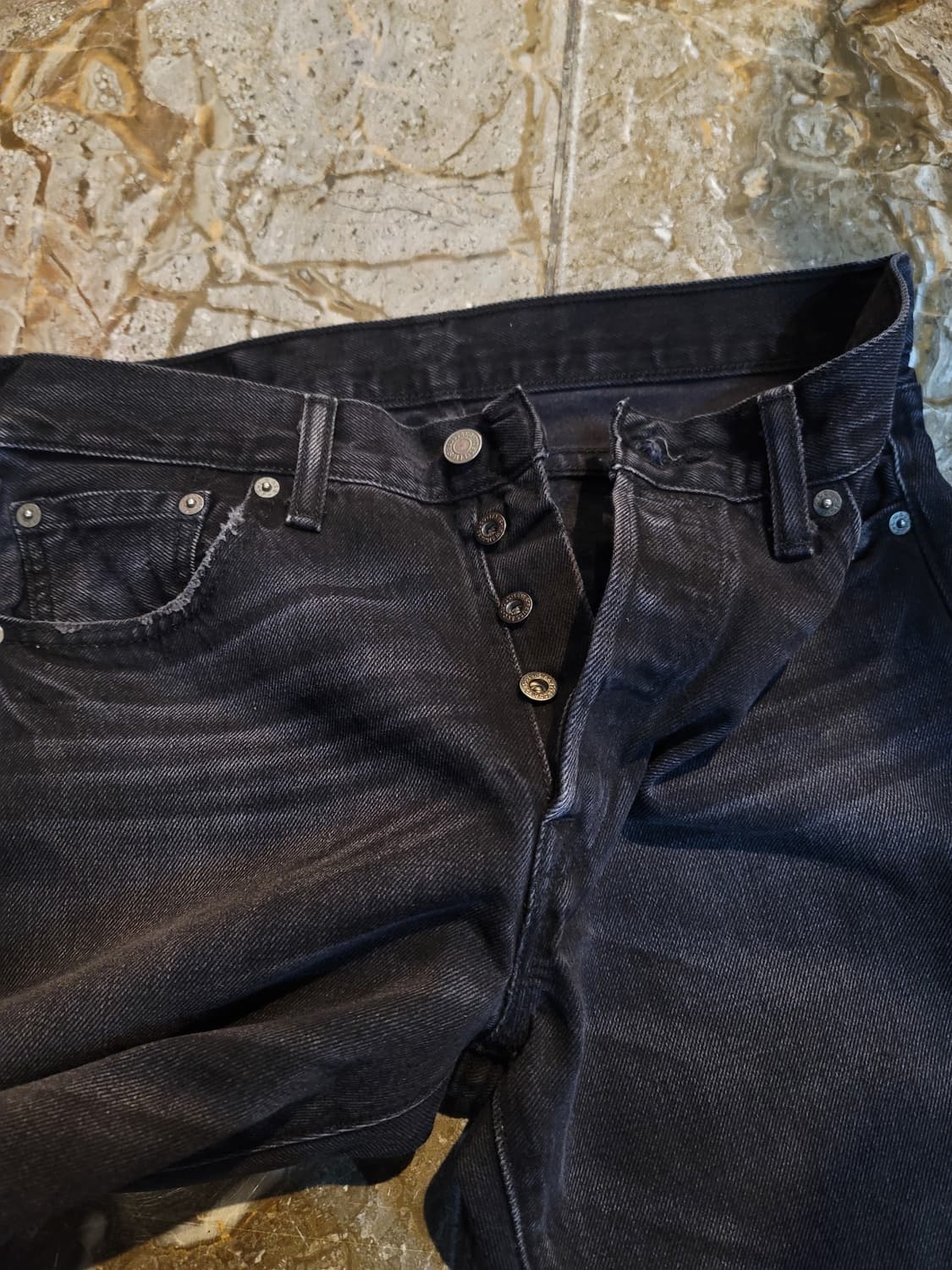 리바이스 501 흑청 데님 팬츠  상품이미지5