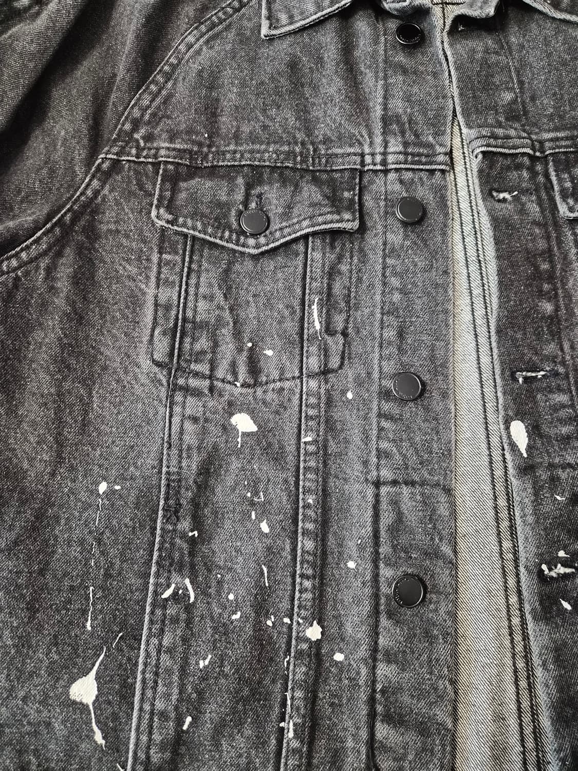 [브랜드/제품명] 데님 홀릭(Denim Holics) 페인팅 흑청 데님 상품이미지4