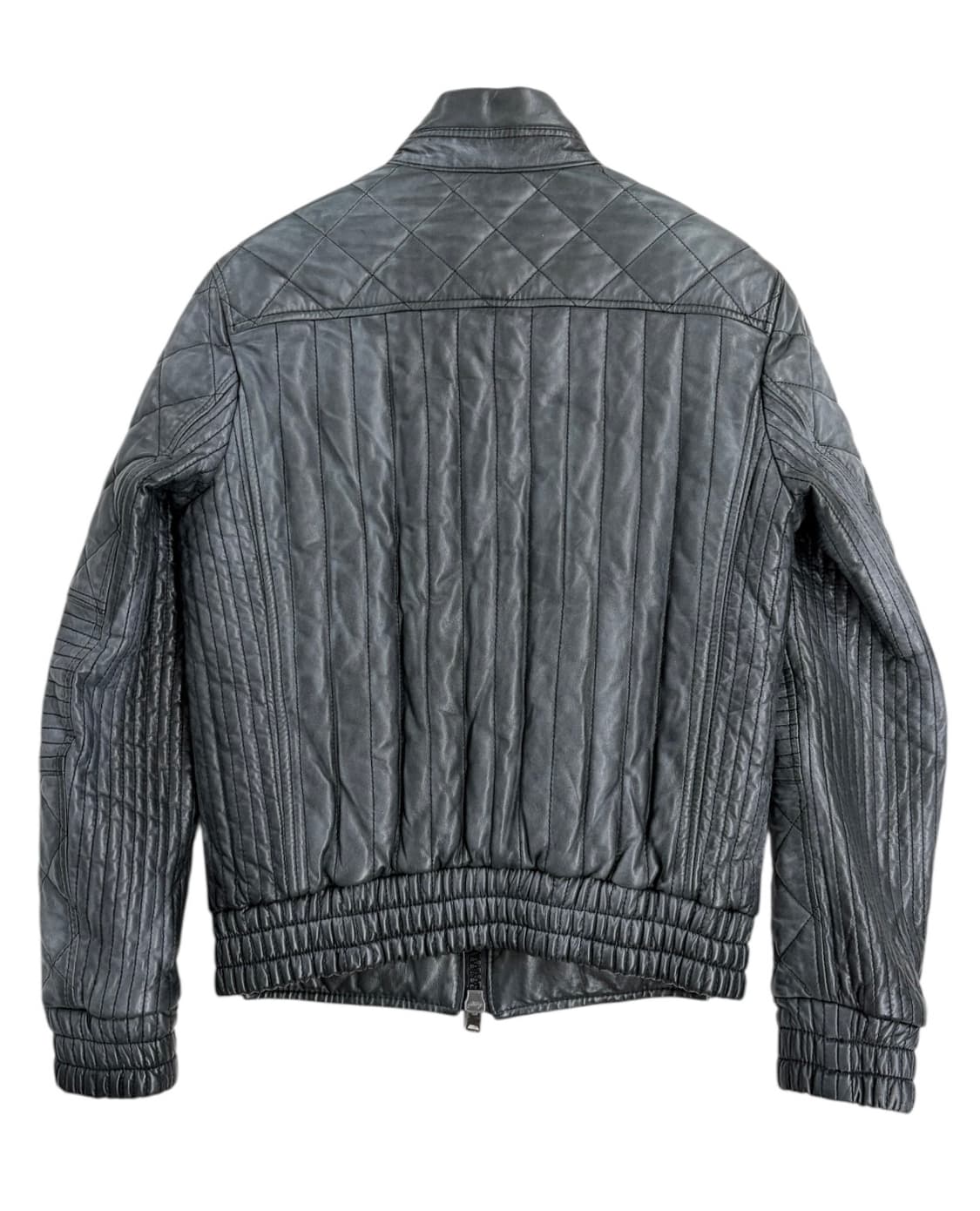조르지오 브라토 워시드 퀄팅 바이커 레더 자켓 상품이미지2