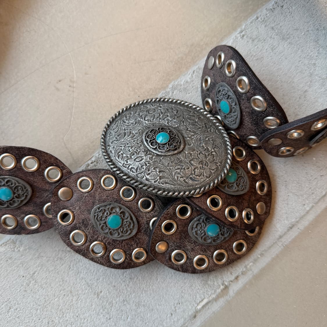 vtg 터키석 웨스턴 벨트 상품이미지3