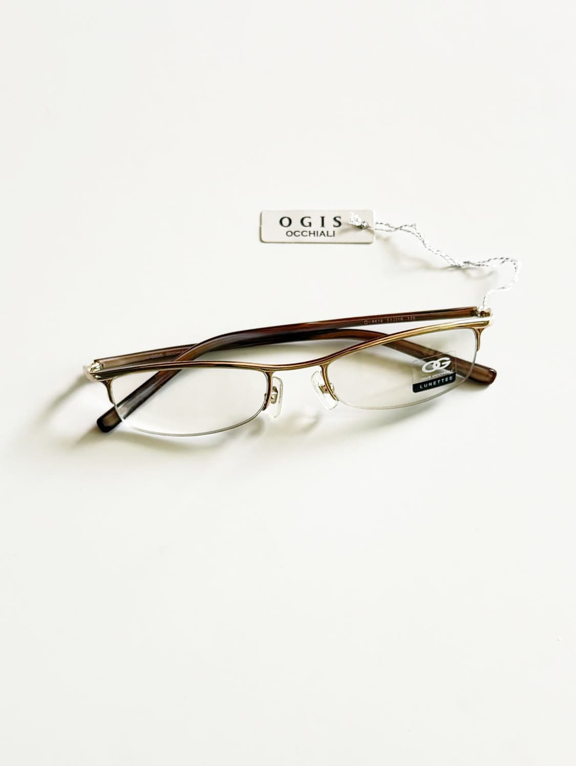 OGIS OCCHIALI 골드 반무테 스퀘어 메탈 빈티지 안경 상품이미지1