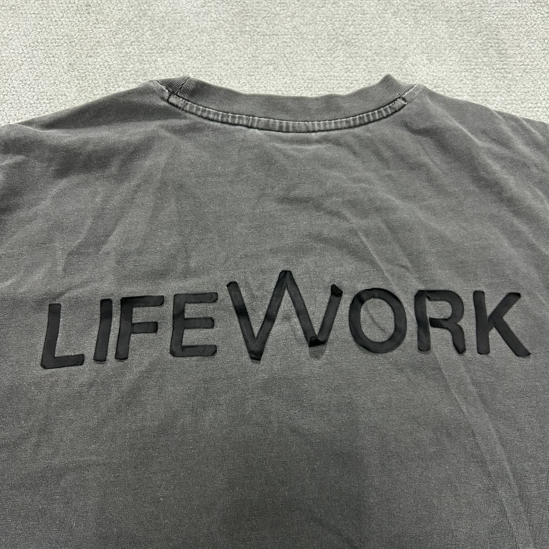라이프워크 워싱 반팔 티셔츠 차콜 L 상품이미지5