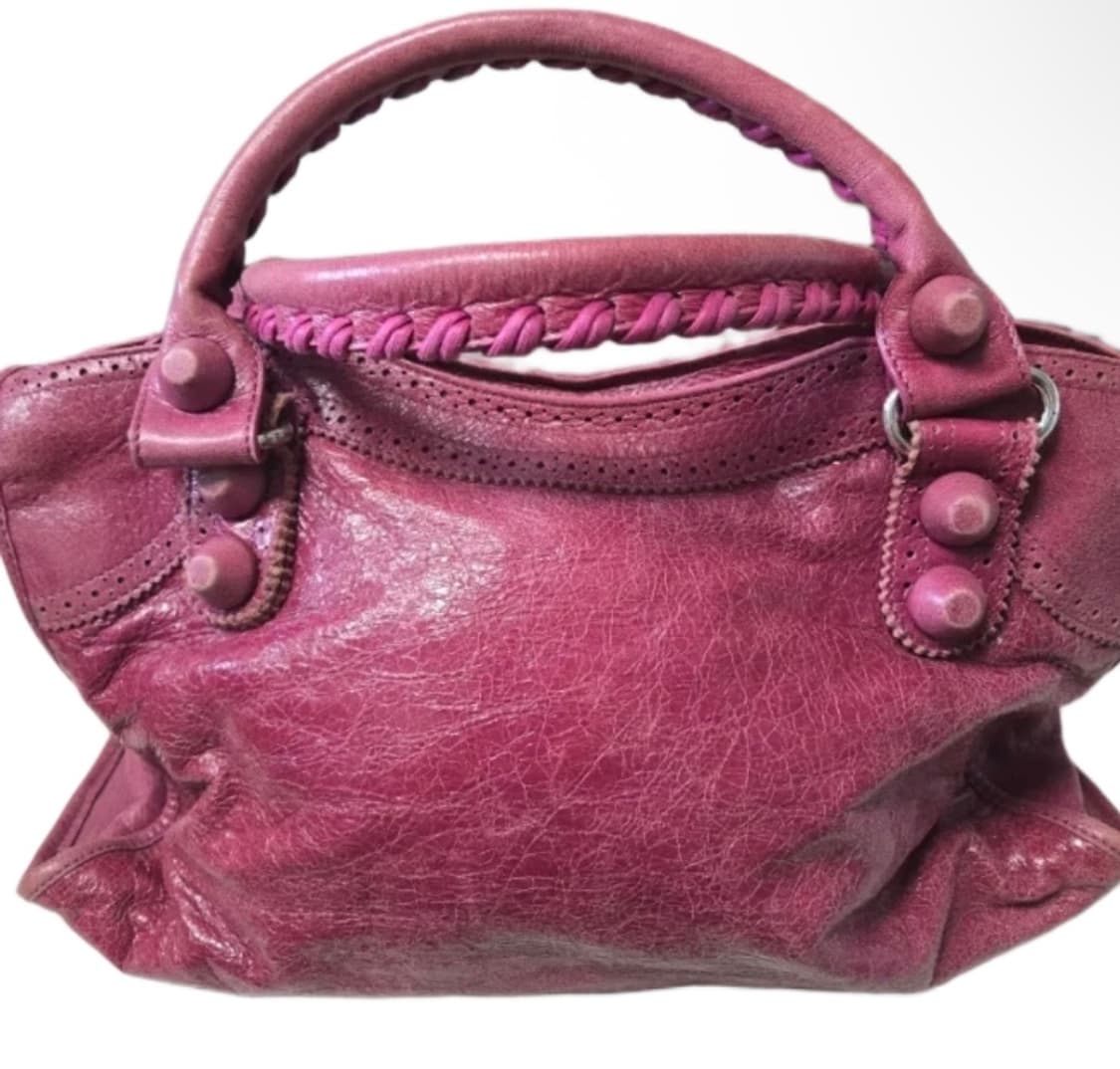 빈티지 모터백 핑크 토트백 상품이미지4