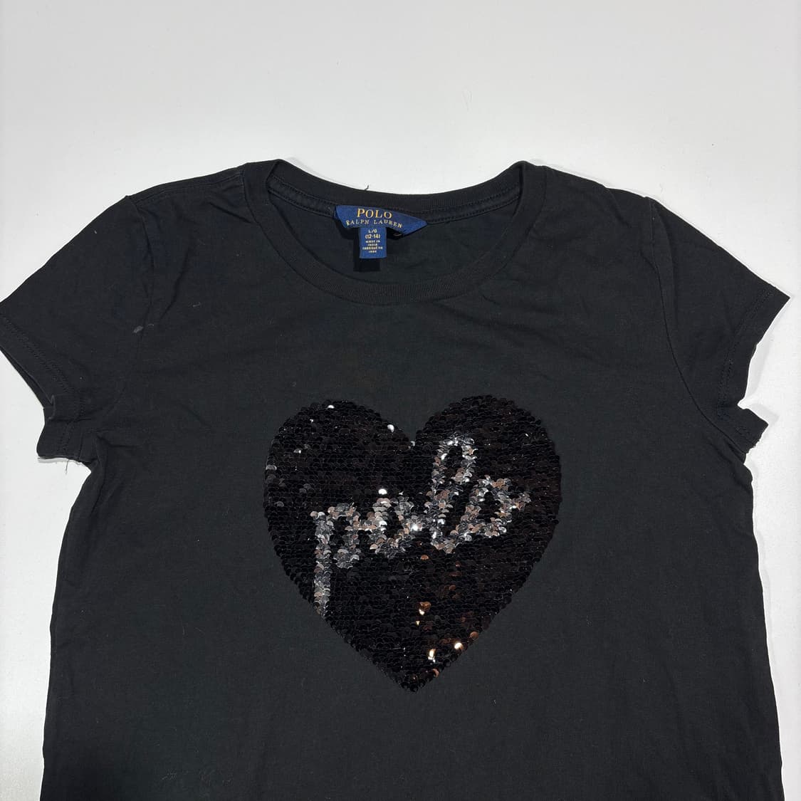 폴로랄프로렌 하트 스팽글 블랙 반팔 티셔츠 상품이미지2