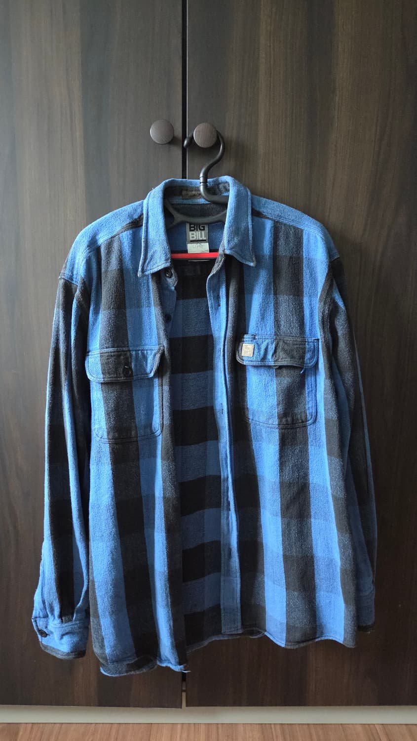 네이비 블랙 체크 셔츠 상품이미지1